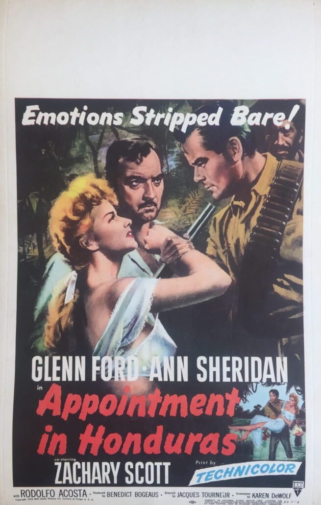 Original vintage cinema window card movie poster for Appointment in Honduras