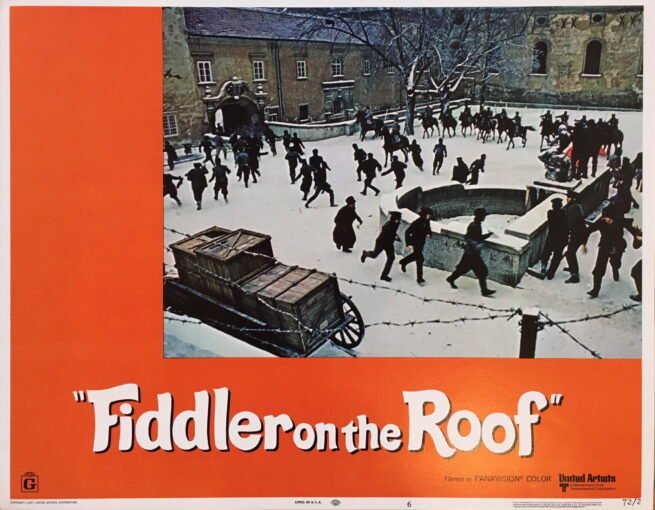 Vintage original US lobby card poster for 1971 film Fiddler on the Roof.
