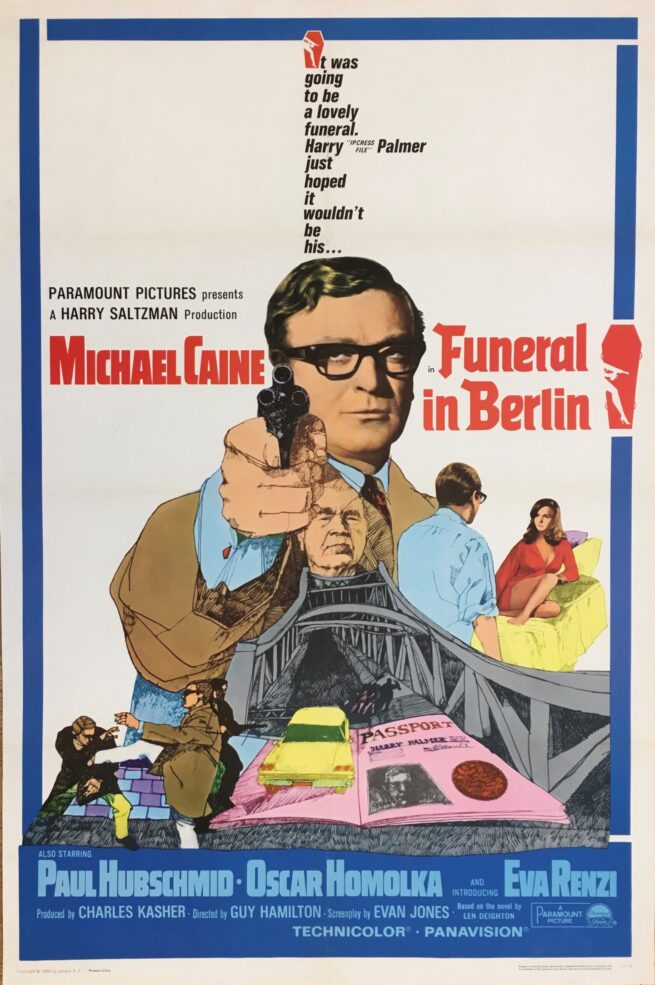 Original vintage cinema movie poster for Funeral in Berlin, starring Michael Caine