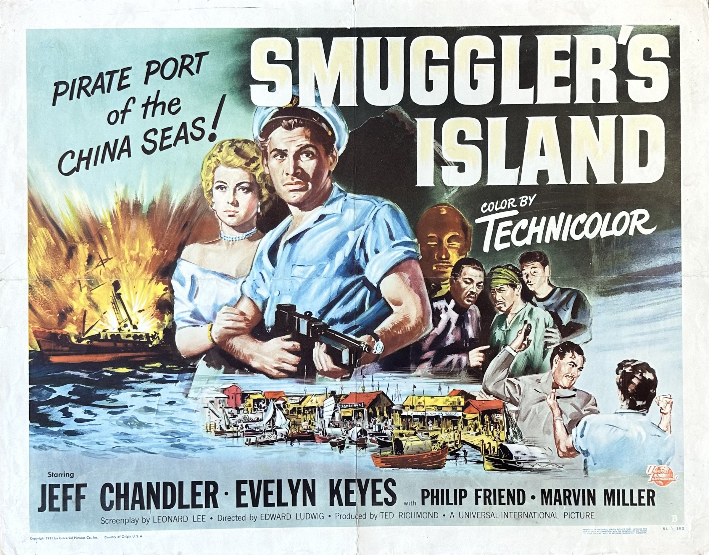 Original vintage cinema movie poster for Smuggler's Island