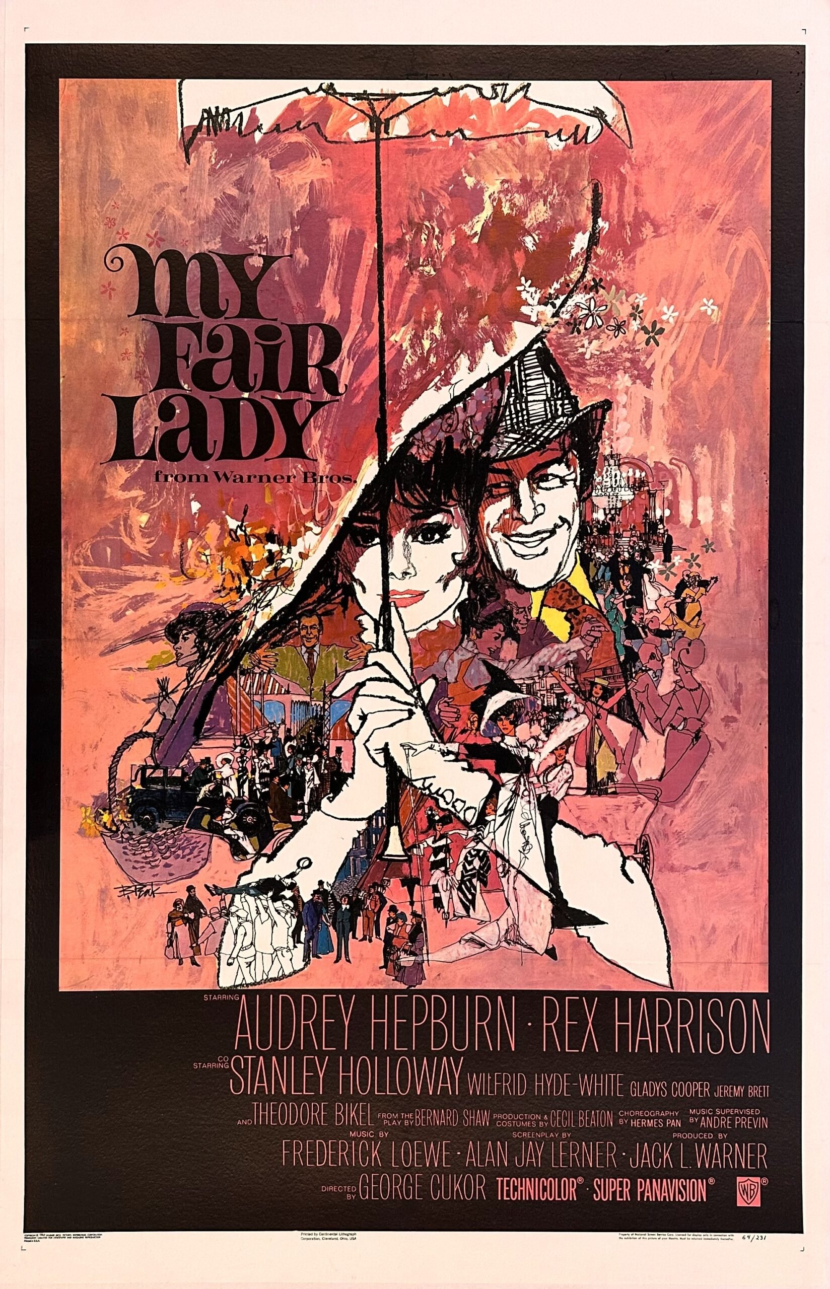 Original vintage cinema for the musical My Fair Lady, starring Audrey Hepburn