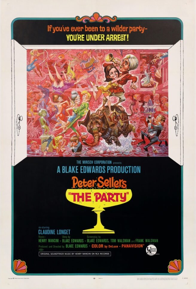 Vintage original US cinema poster for Peter Sellers film, The Party.