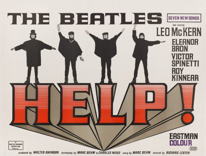 Original vintage cinema movie poster for the Beatles in Help!