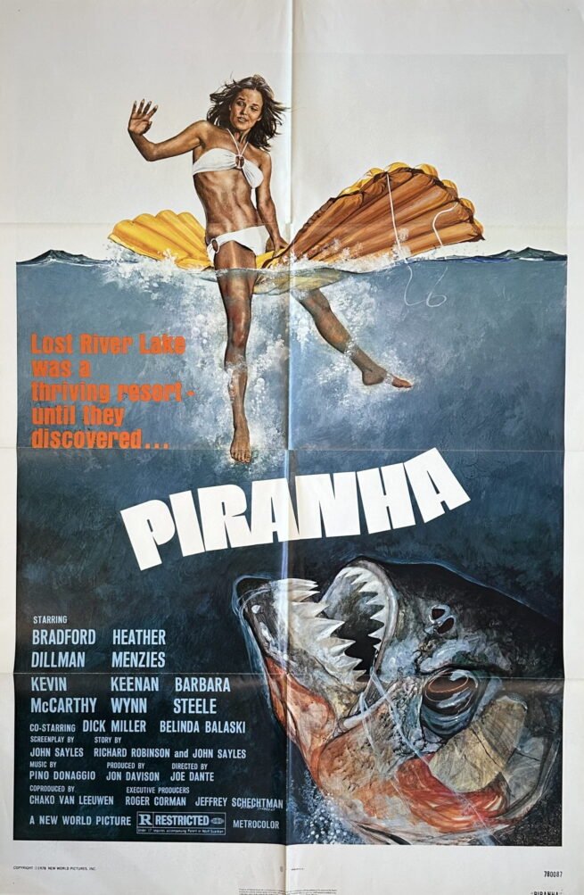 Original vintage cinema movie poster for Piranha