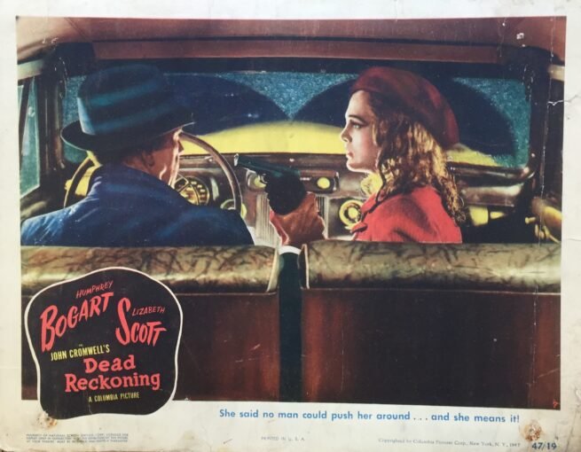 Original vintage cinema lobby card movie poster for Dead Reckoning, starring Humphrey Bogart