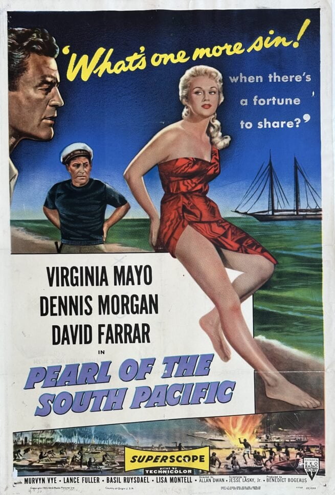 Original vintage cinema movie poster for the RKO B picture, Pearl of the South Pacific
