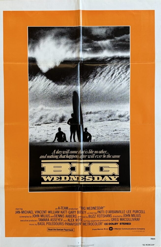 Original vintage cinema movie poster for the surfing classic, Big Wednesday
