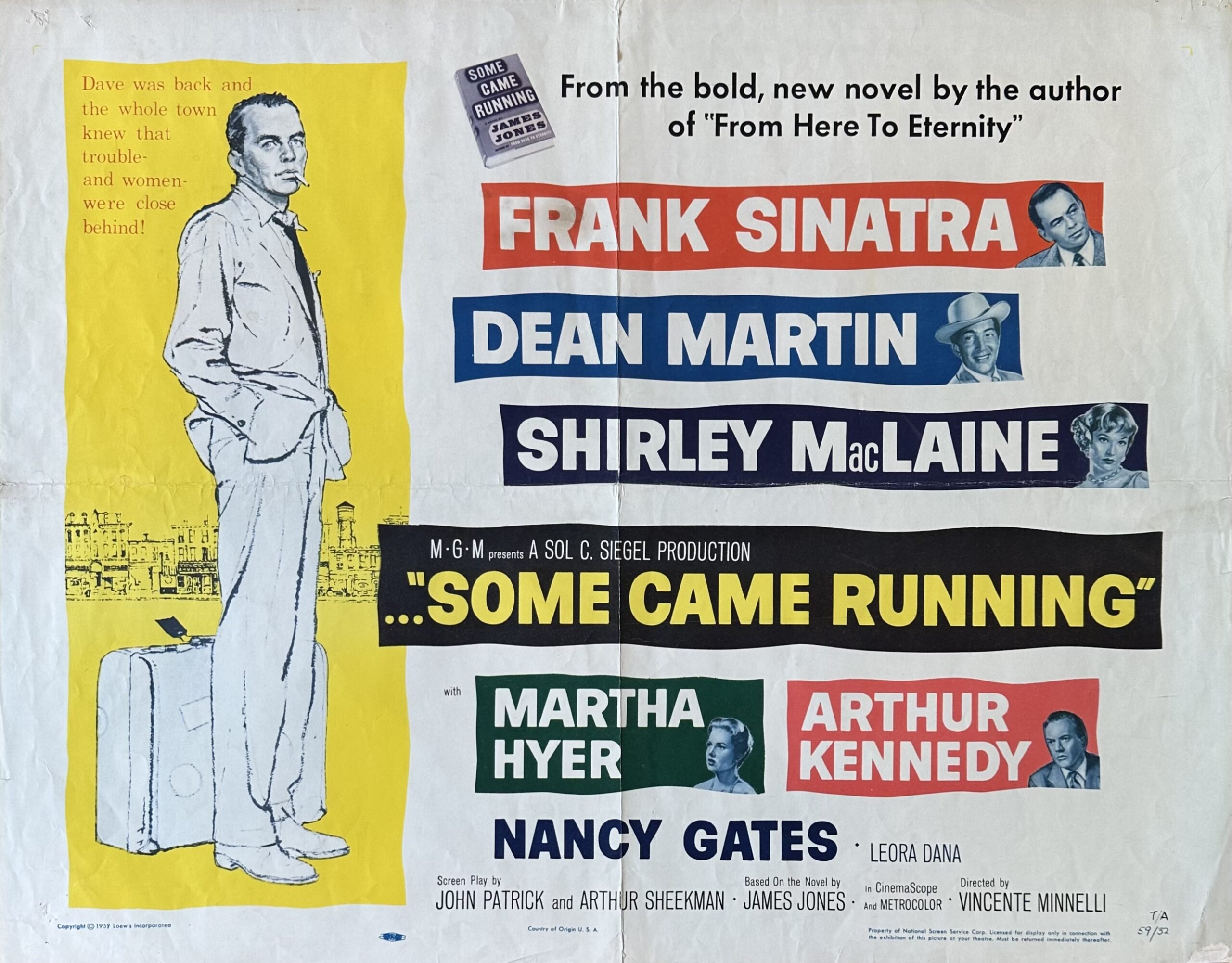 Original vintage cinema movie poster for Frank Sinatra in Some Came Running