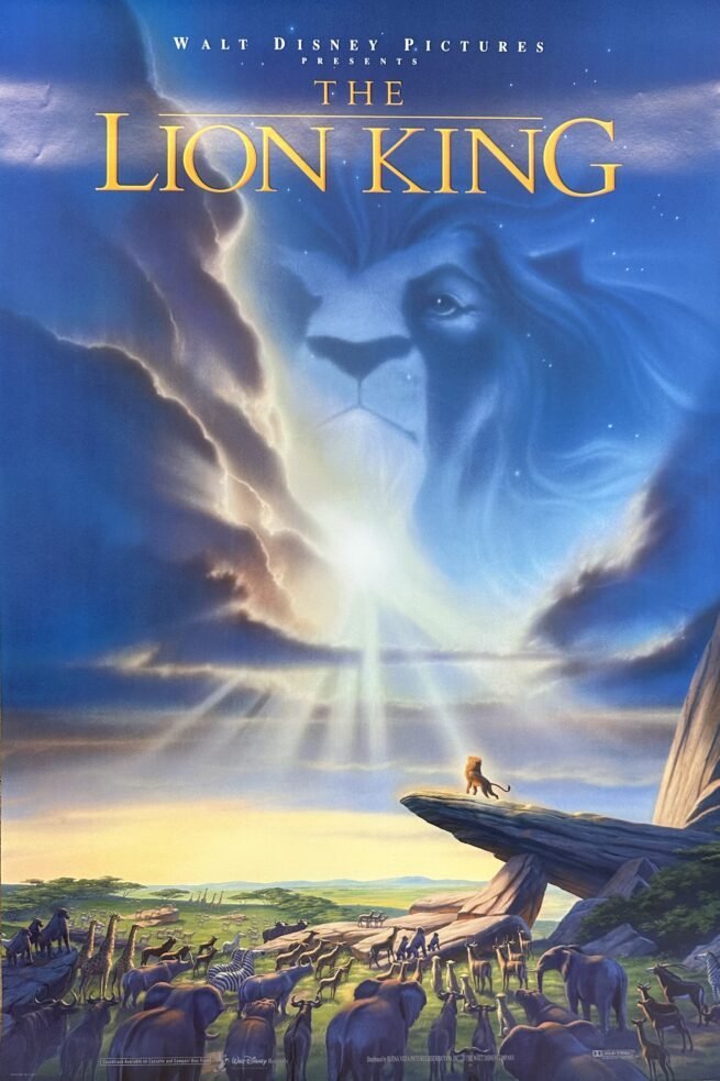 Original vintage cinema move poster for Disney musical, The Lion King