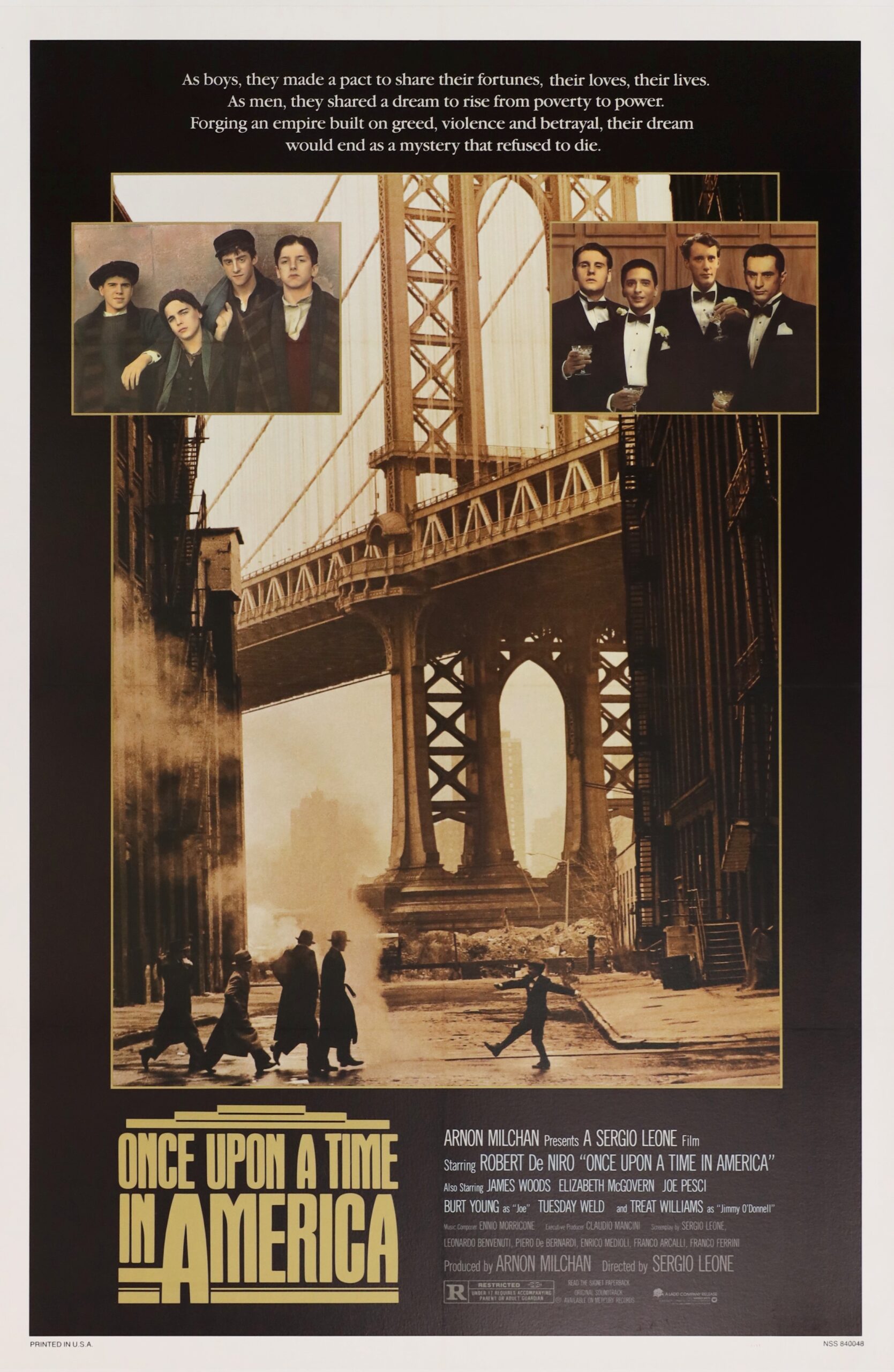 Vintage original US One Sheet cinema poster for Once Upon A Time in America.