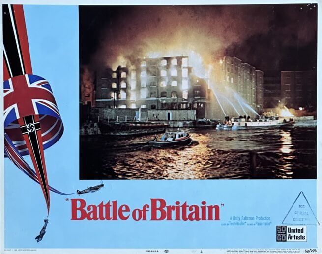 Original vintage cinema lobby card movie poster for war classic, Battle of Britain
