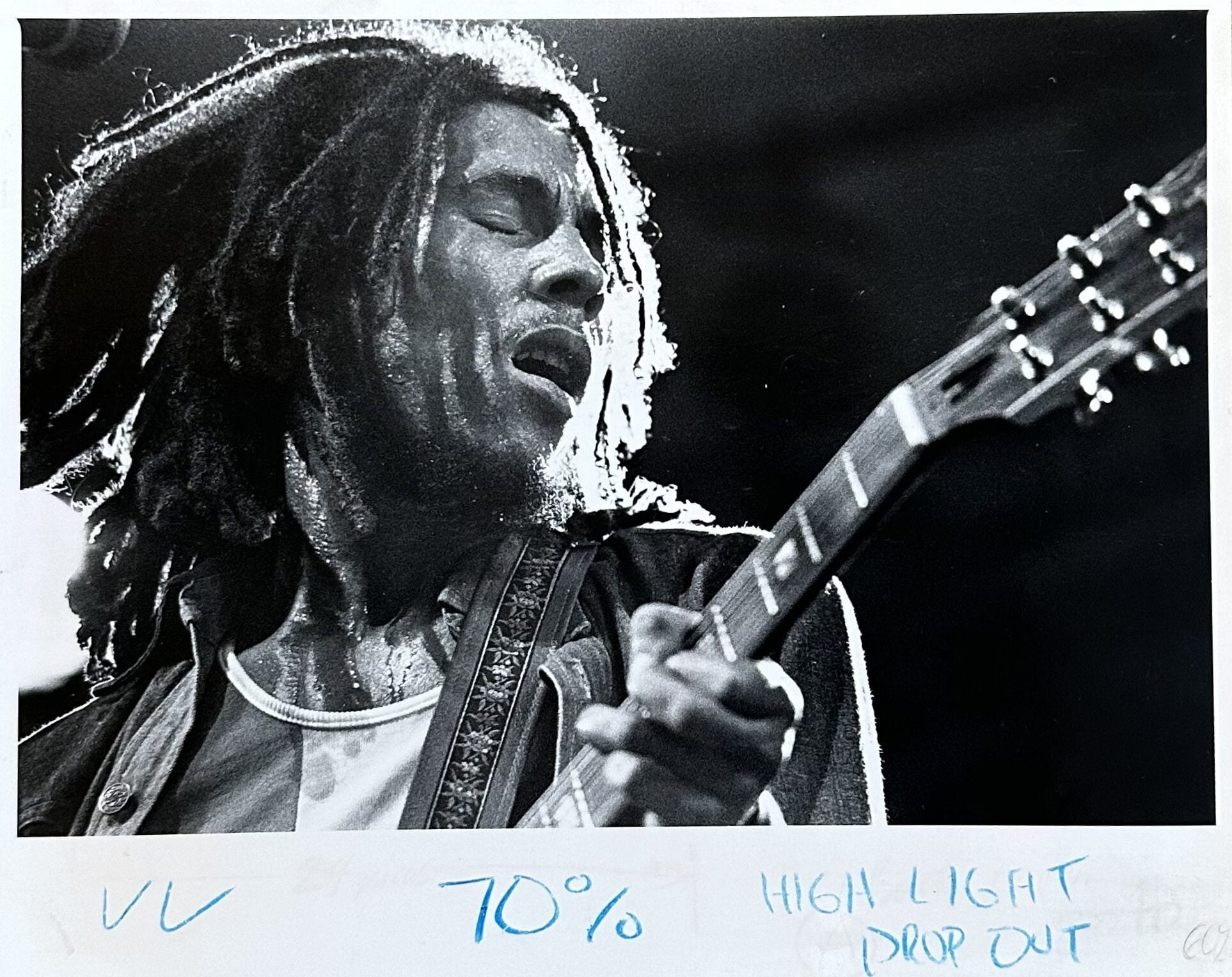 Original vintage still of Bob Marley photographed by Jim Anderson