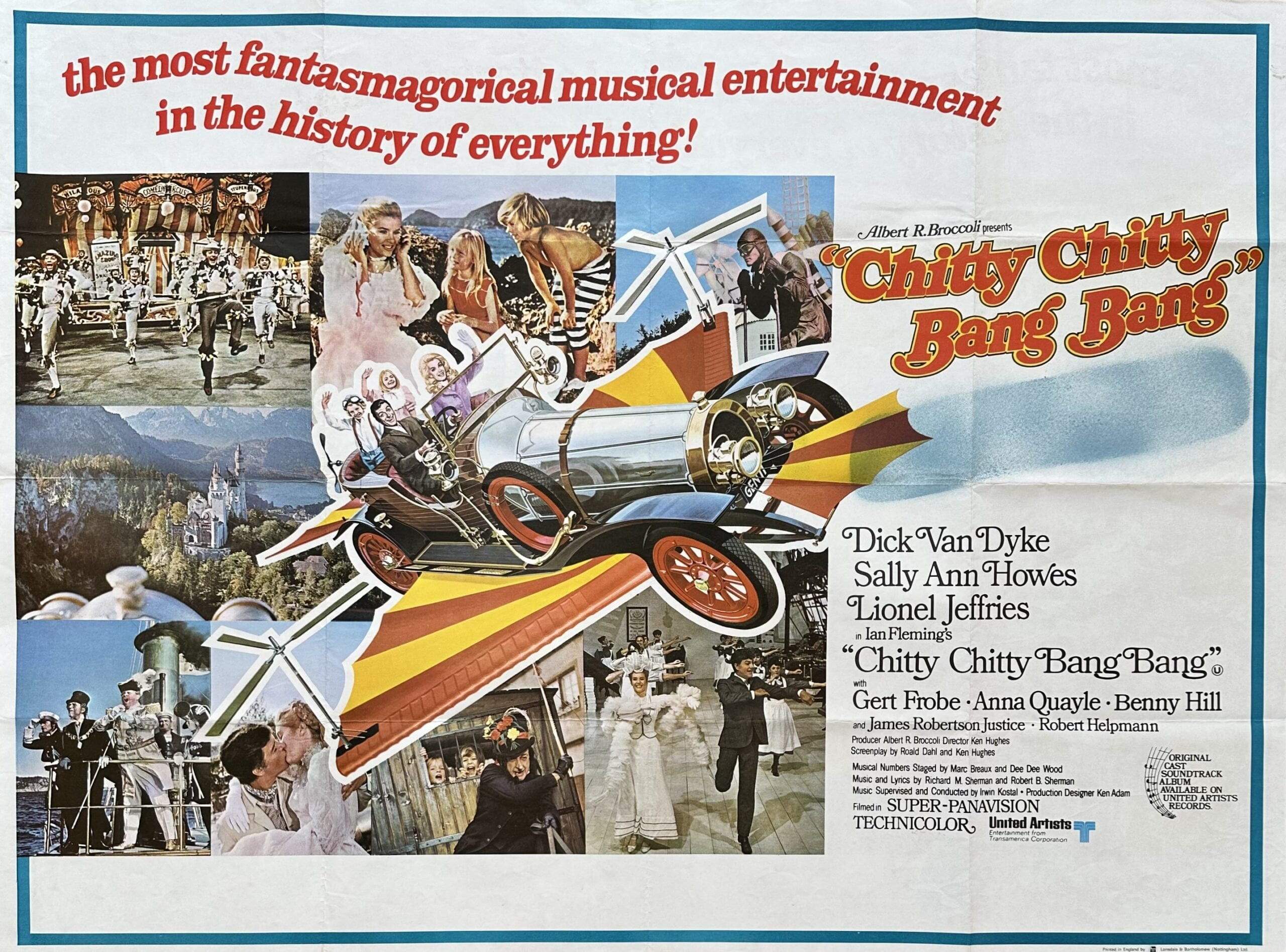 Original vintage cinema movie poster for the musical Chitty Chitty Bang Bang