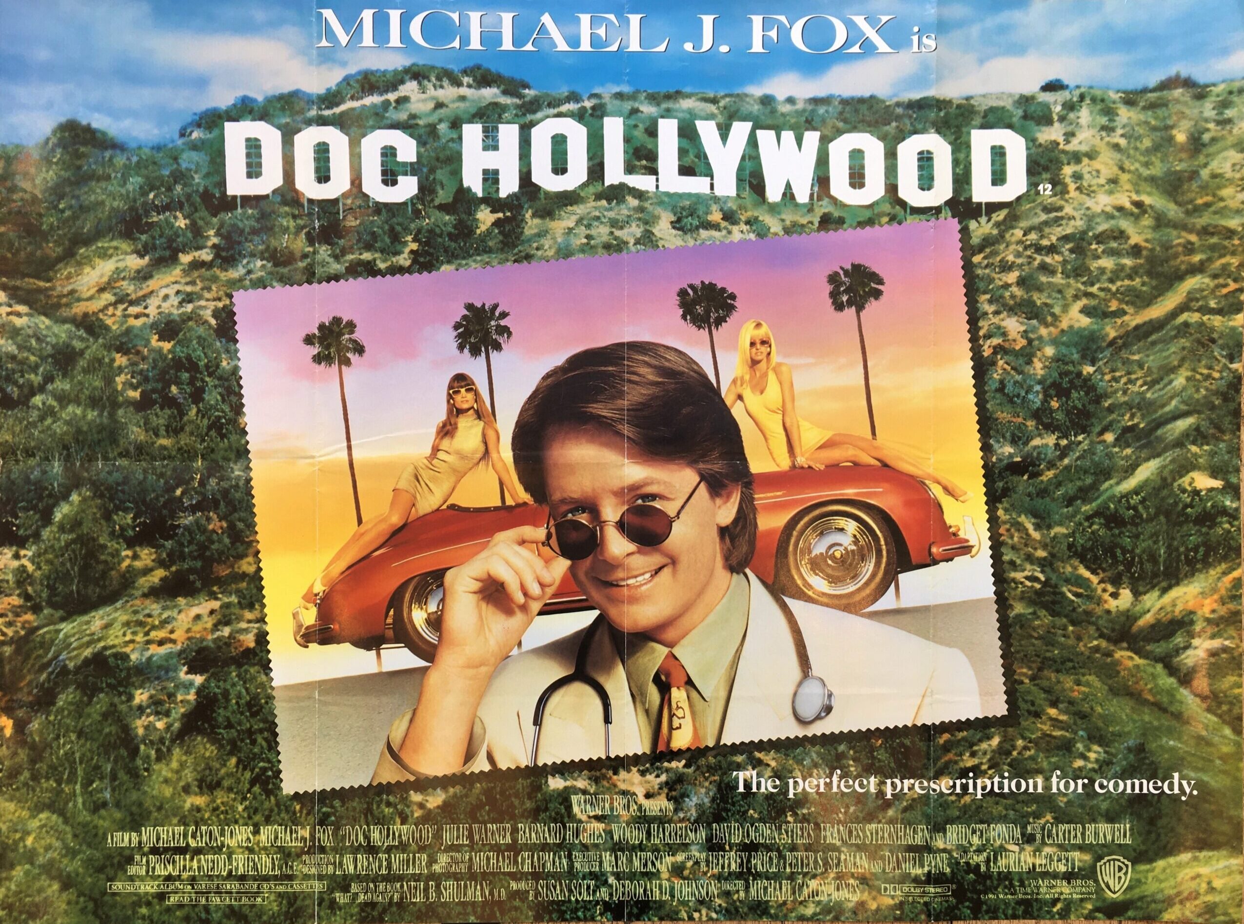 Original vintage cinema movie poster for the comedy, Doc Hollywood, starring Michael J Fox