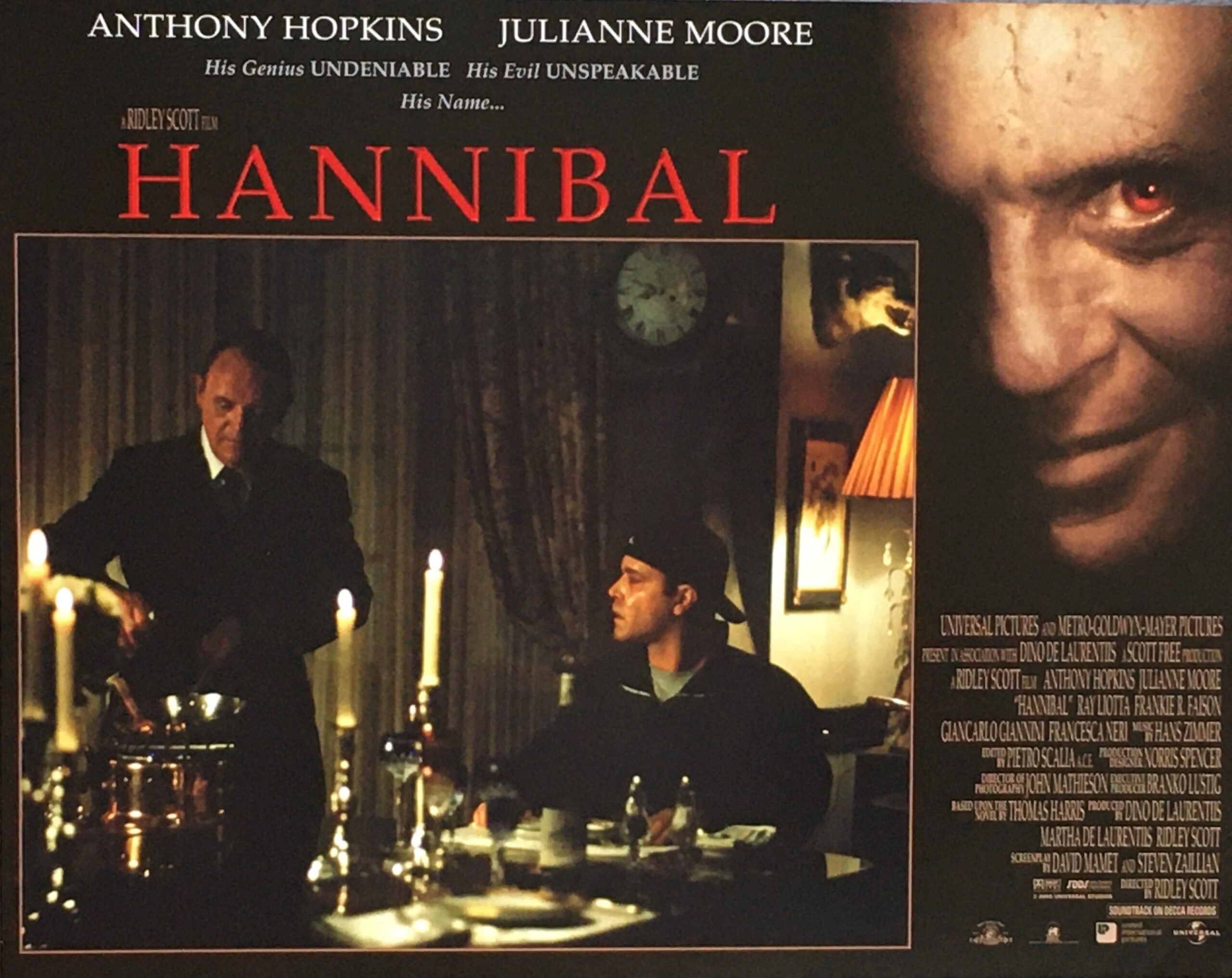 Original vintage cinema lobby card movie poster for Hannibal