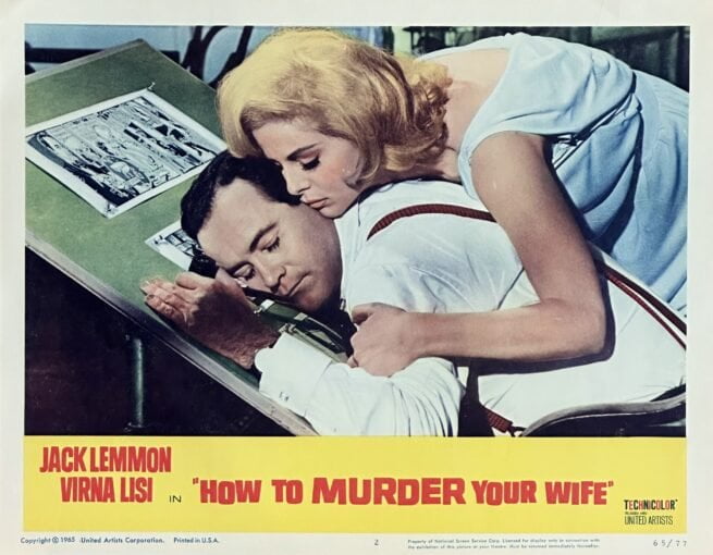 Original vintage cinema lobby card movie poster for the Jack Lemmon comedy, How to Murder Your Wife