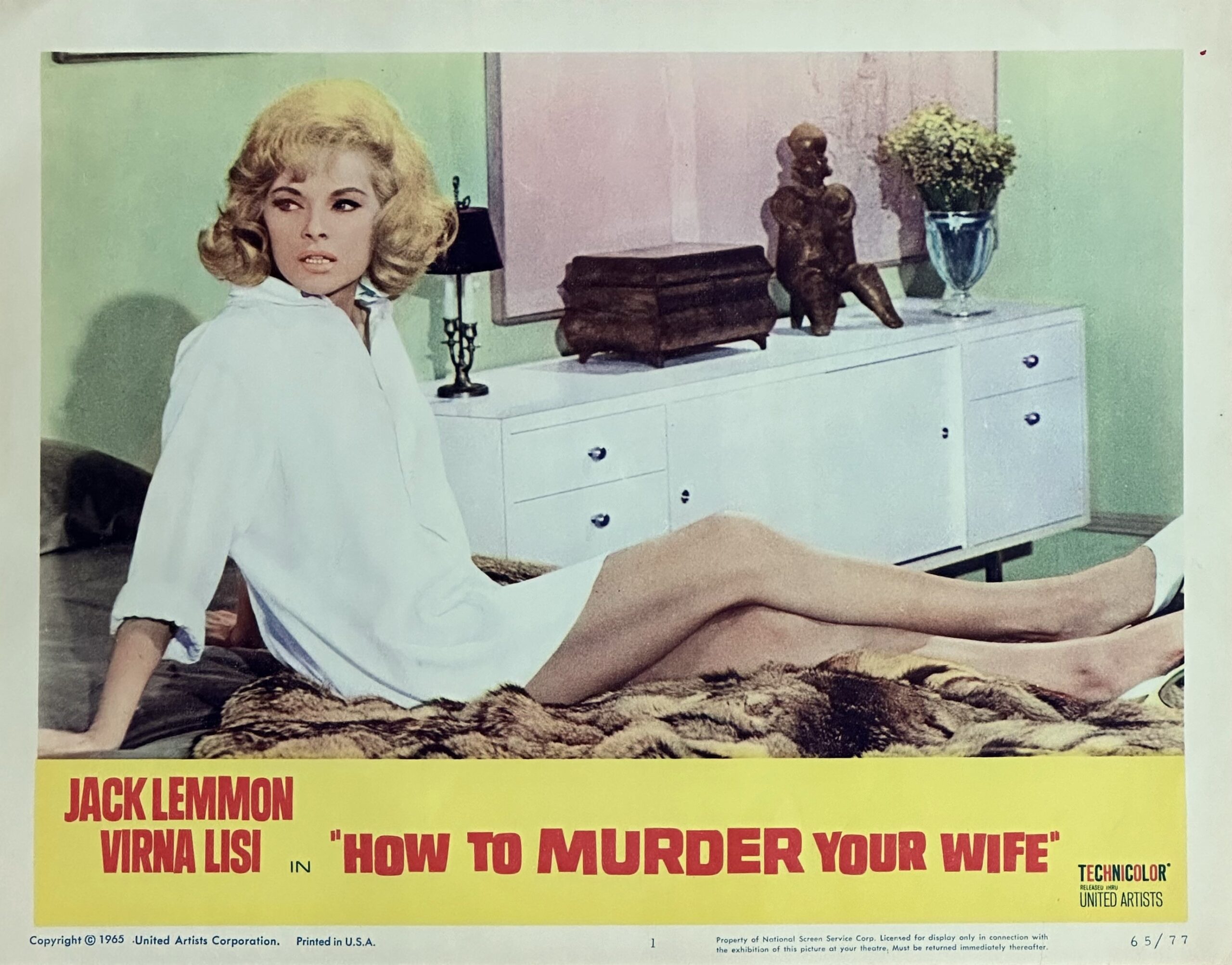 Original vintage cinema lobby card movie poster for Jack Lemmon comedy, How to Murder Your Wife