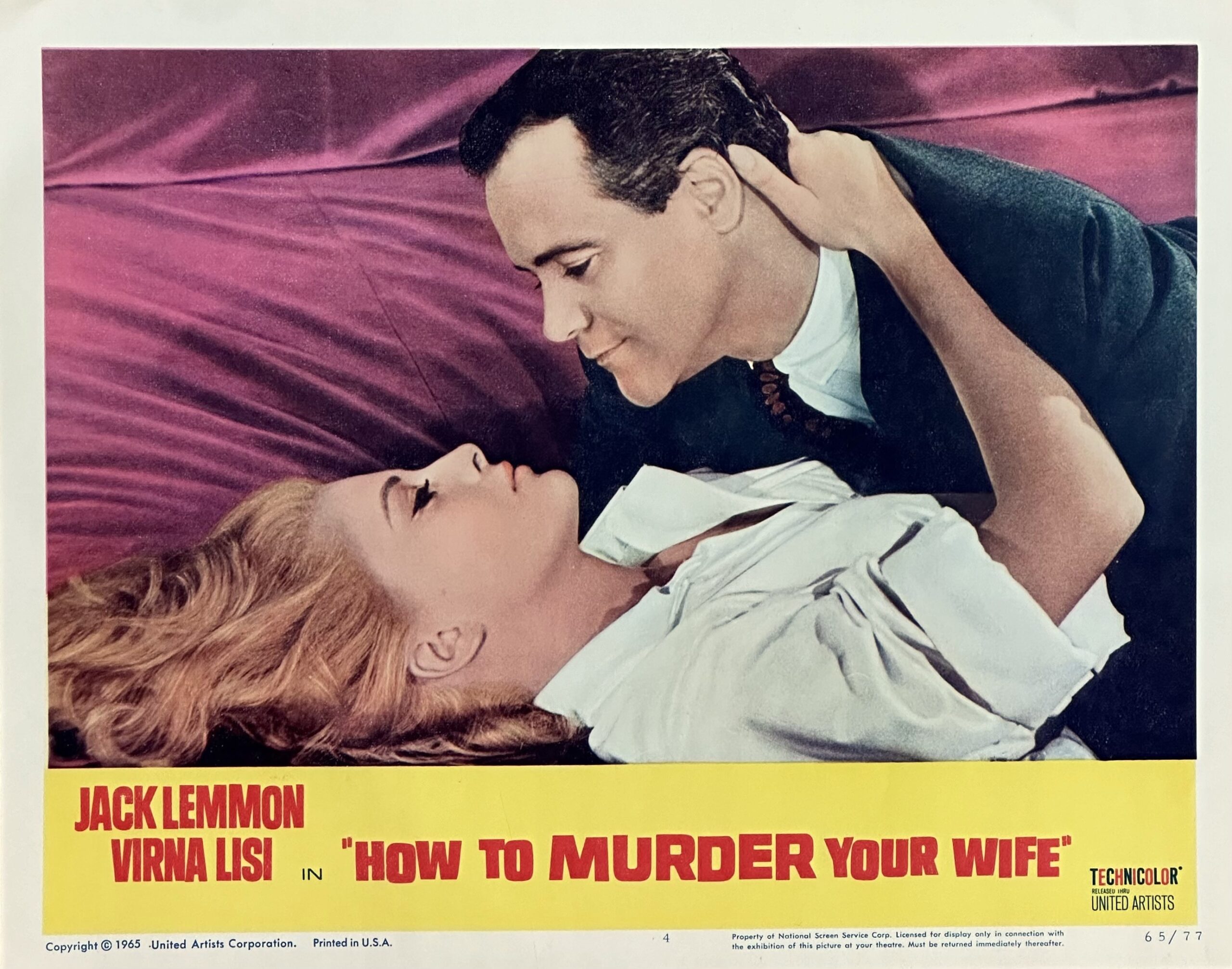 Original vintage cinema lobby card movie poster for Jack Lemmon comedy, How to Murder Your Wife