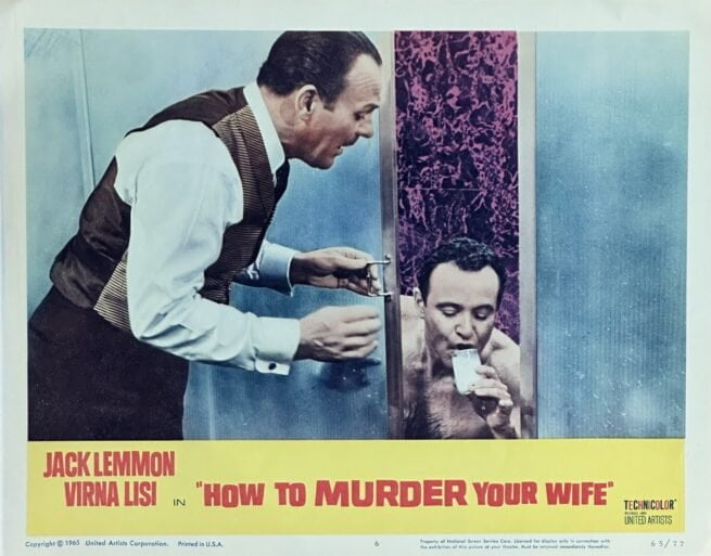 Original vintage cinema lobby card movie poster for Jack Lemmon and Terry-Thomas comedy, How to Murder Your Wife