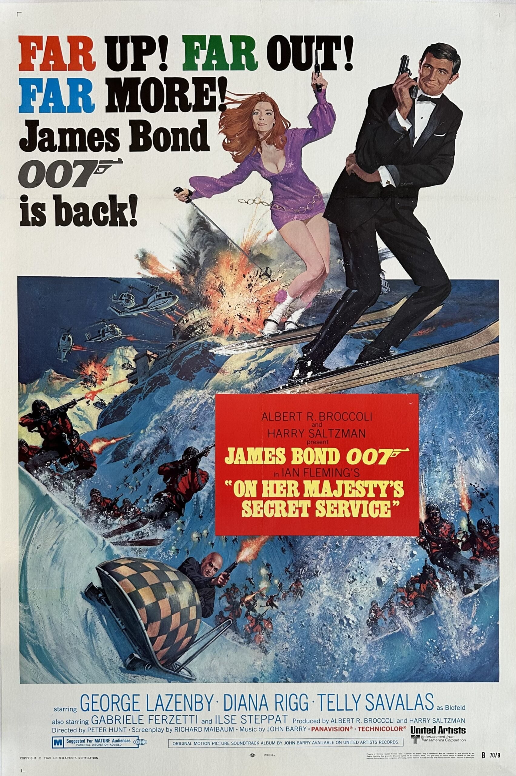 Original vintage cinema movie poster for James Bond 007 in On Her Majesty's Secret Service