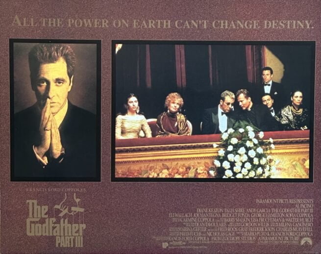 Original vintage cinema lobby card movie poster for The Godfather Part III