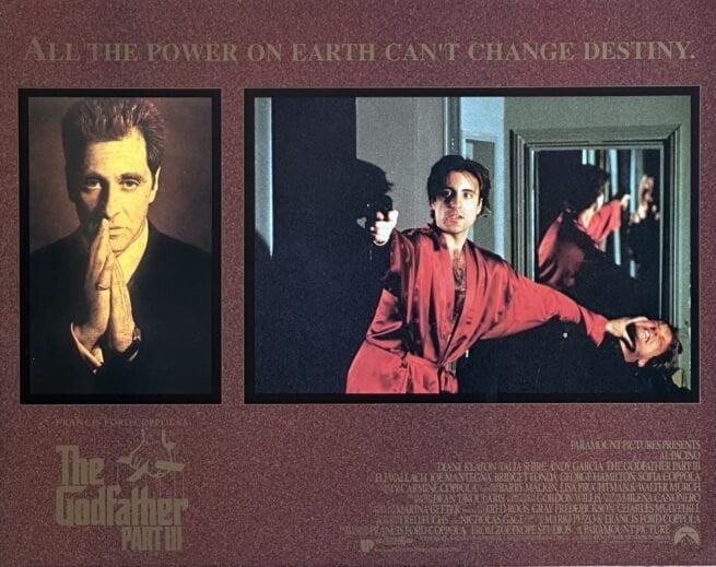 Original vintage cinema lobby card movie poster for The Godfather Part III