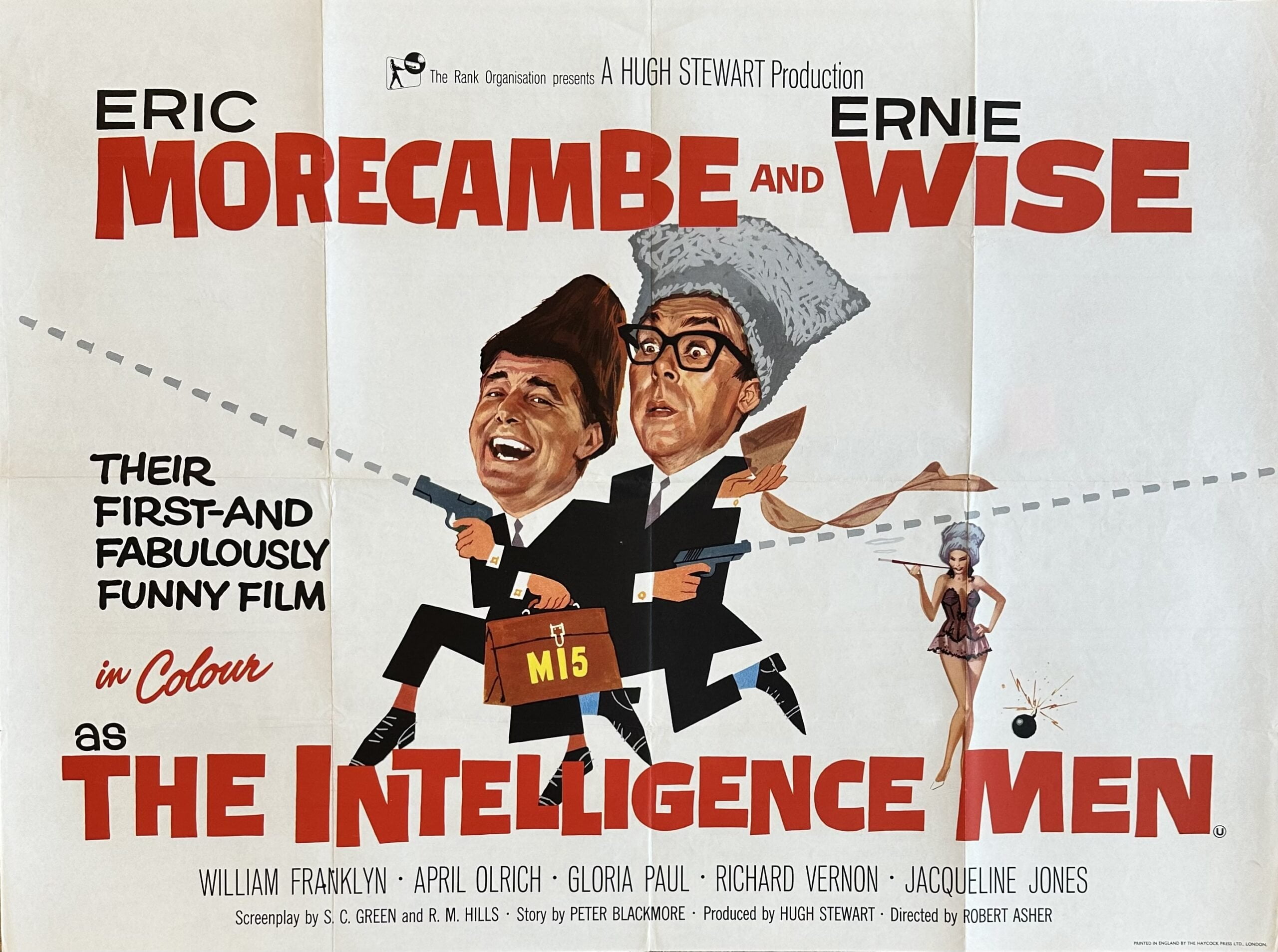 Original vintage cinema movie poster for the Morecambe and Wise comedy, The Intelligence Men
