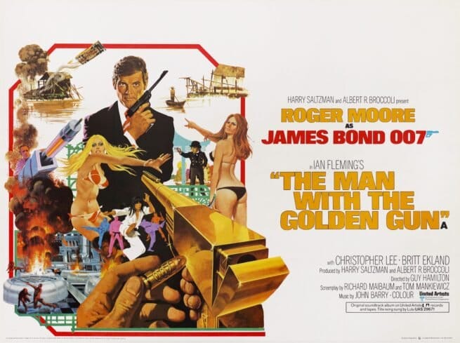 Original vintage cinema movie poster for Roger Moore as James Bond 007 in The Man with the Golden Gun