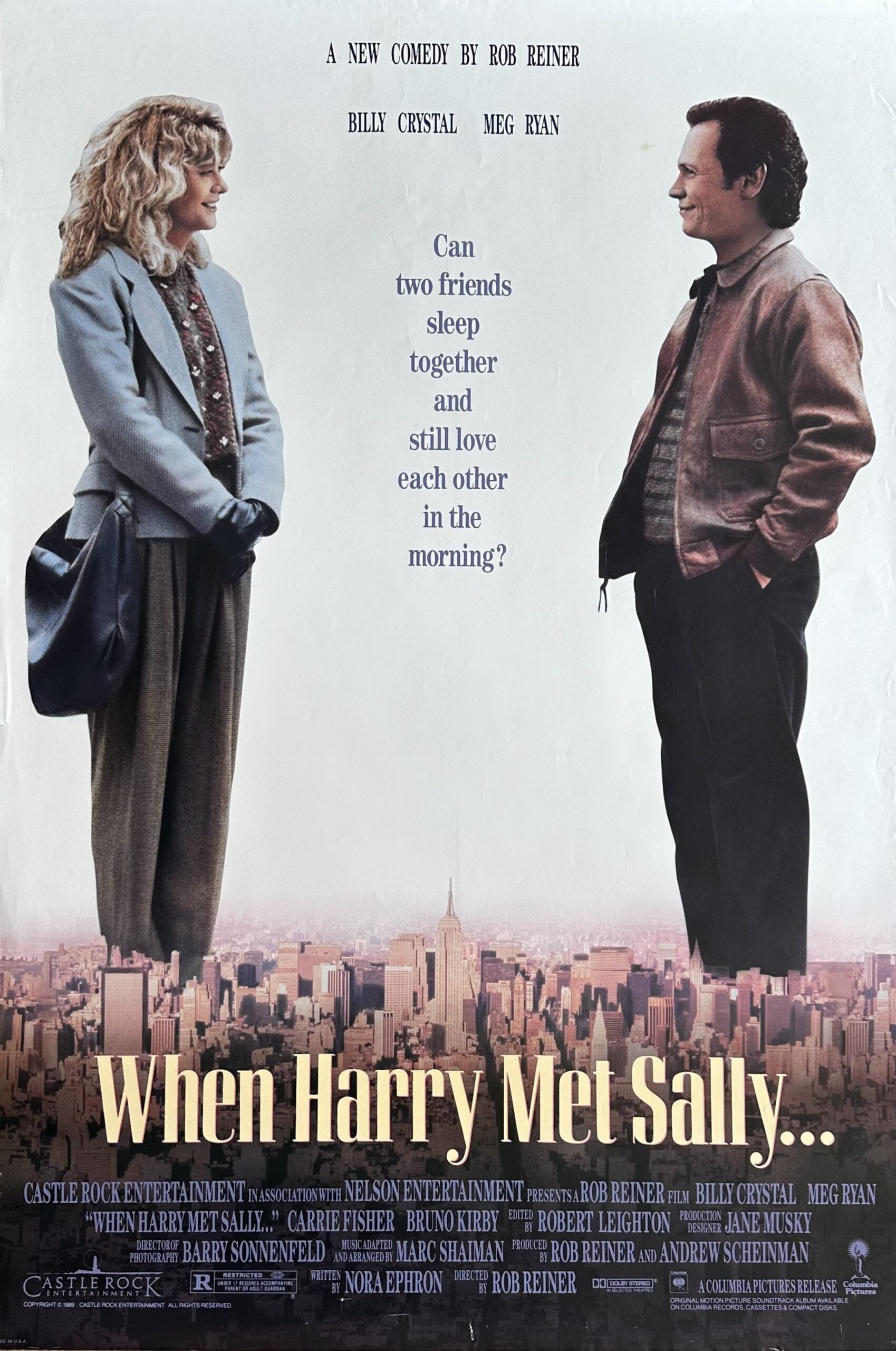 Original vintage cinema movie poster for the comedy, When Harry Met Sally