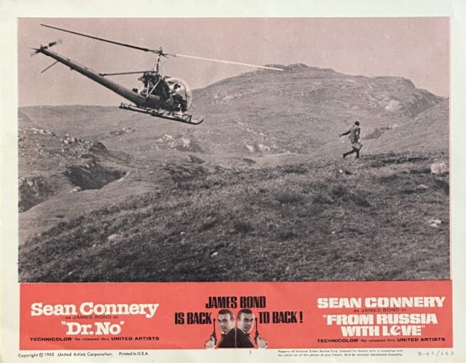 Original vintage cinema lobby card for Sean Connery as James Bond in Dr No