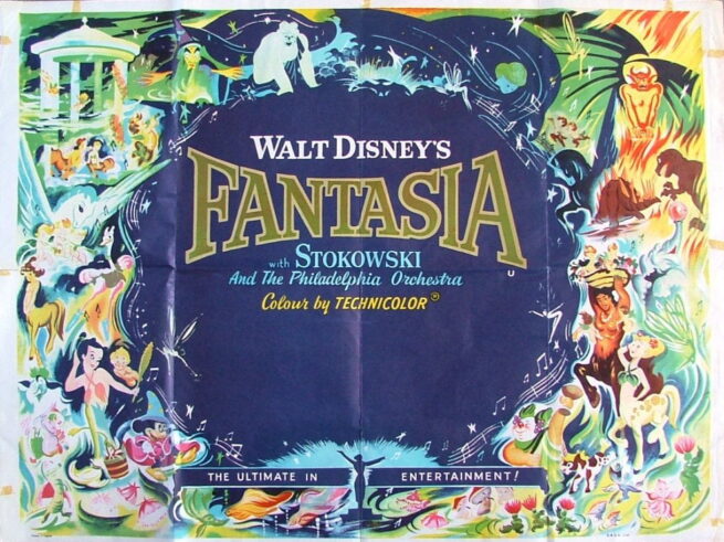 Original vintage cinema movie poster for Disney's Fantasia