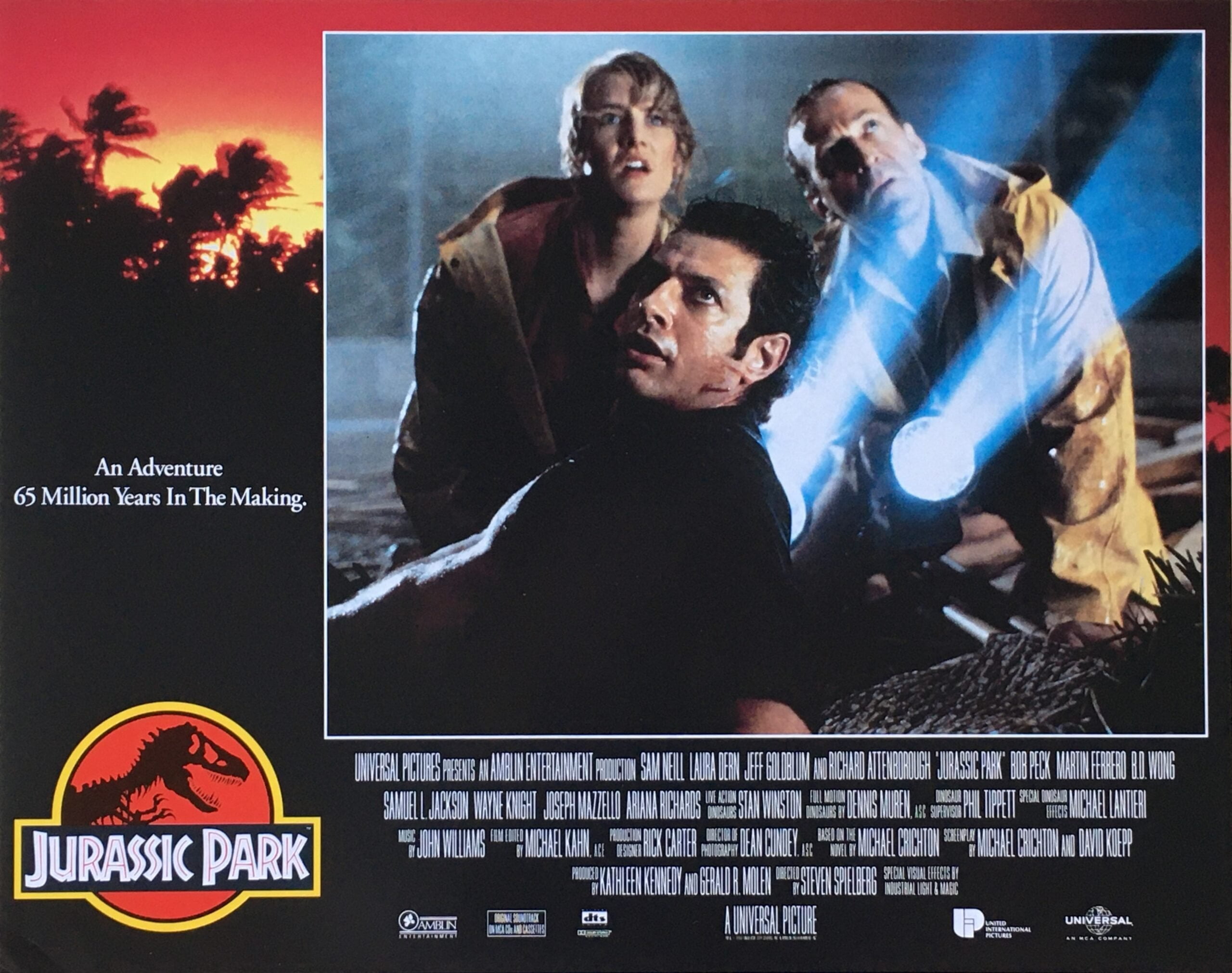 Original vintage cinema lobby card movie poster for Jurassic Park