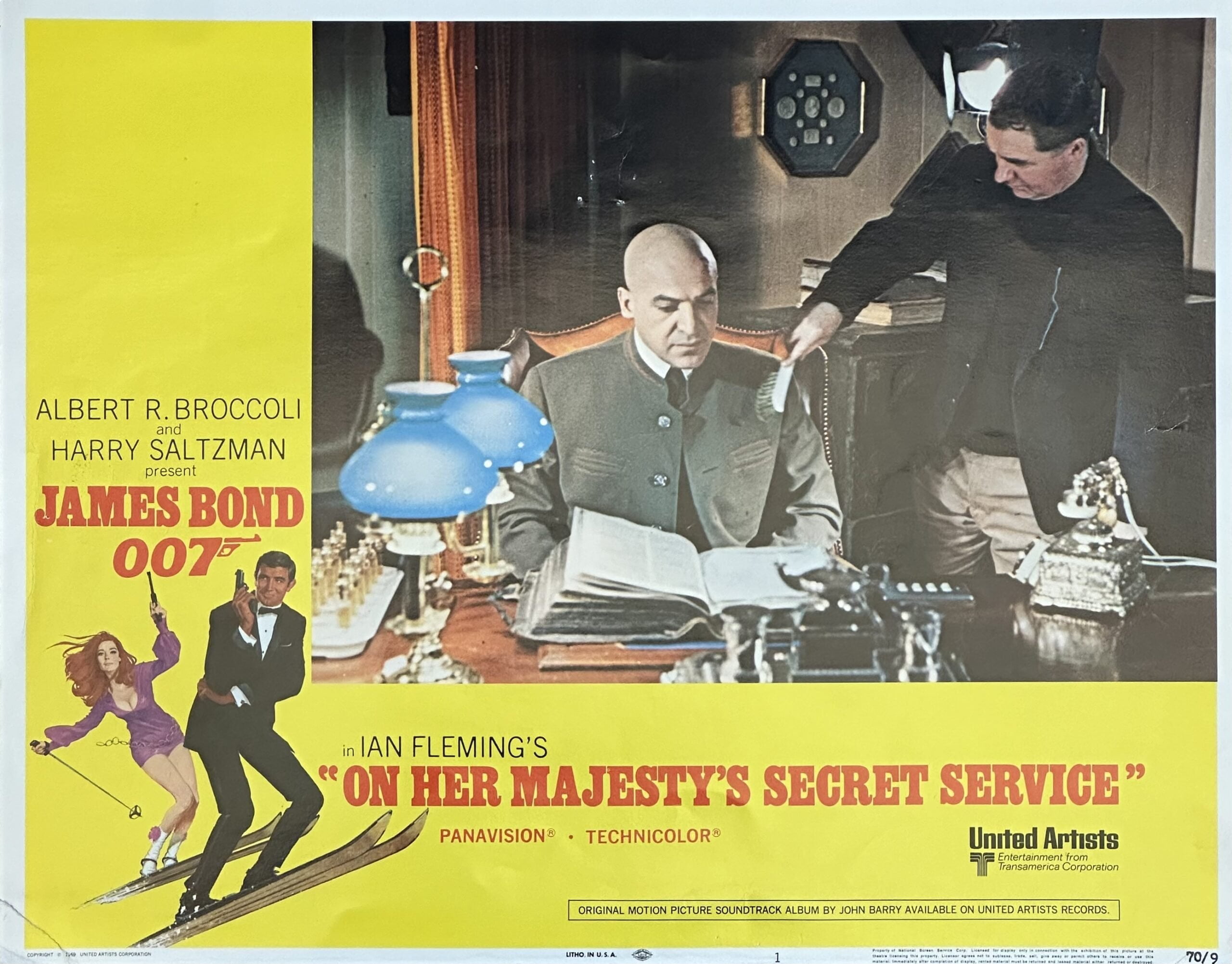 Original vintage cinema lobby card movie poster for James Bond 007 in On Her Majesty's Secret Service