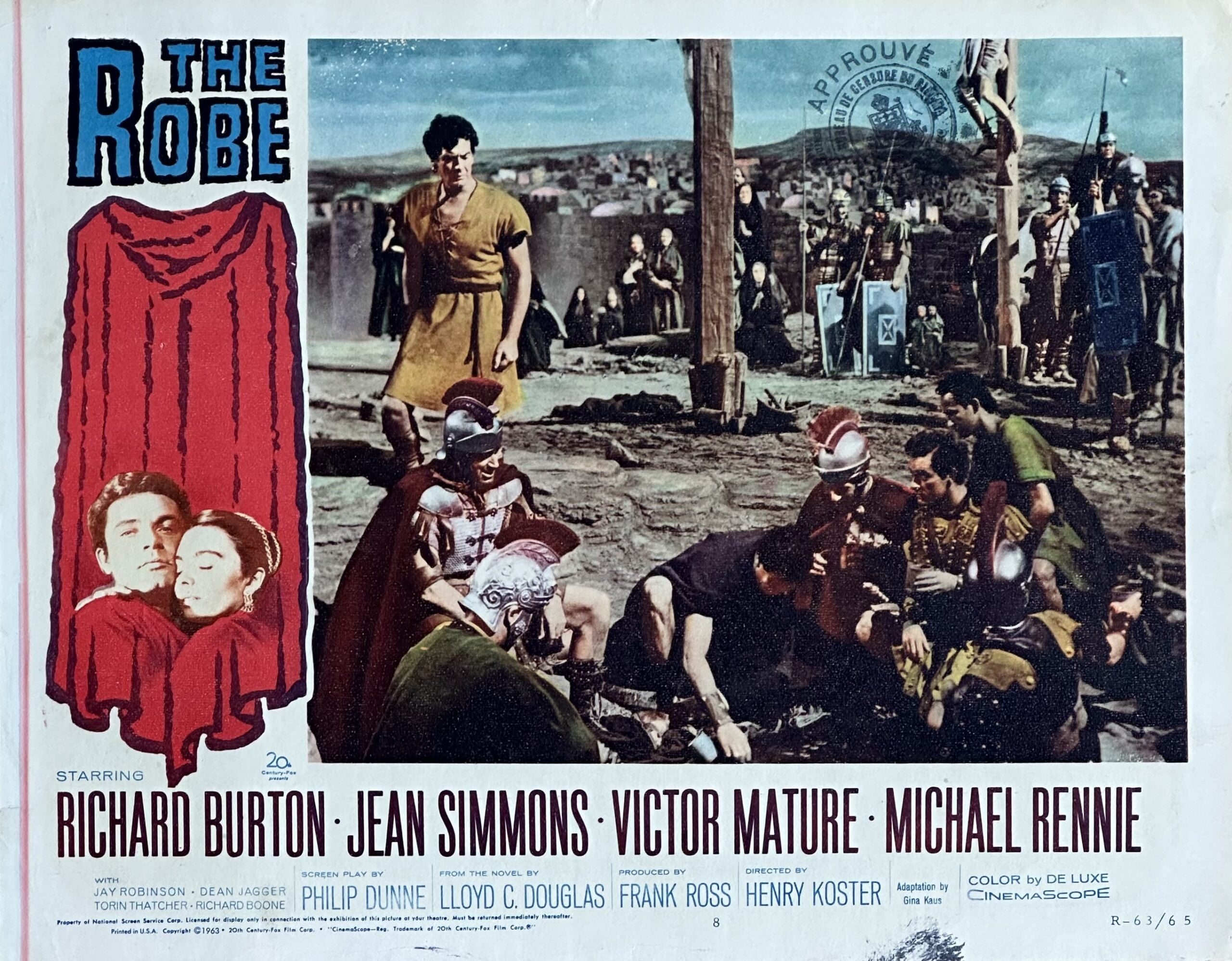 Original vintage cinema movie poster lobby card for The Robe