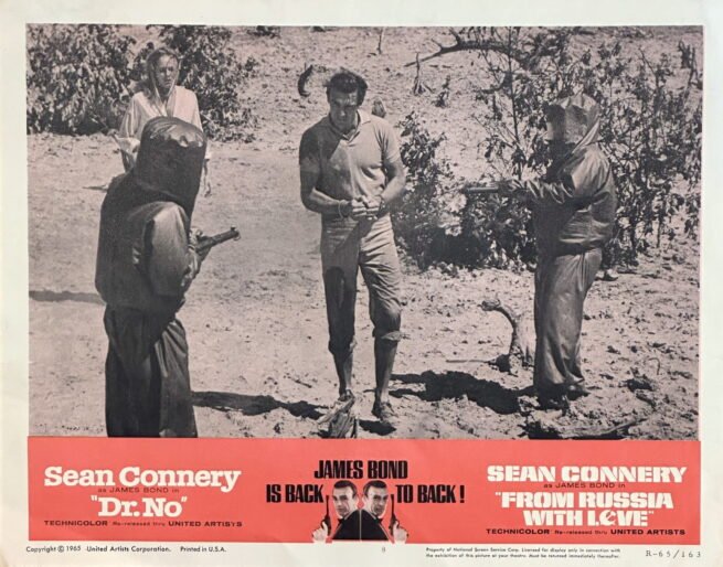 Original vintage cinema lobby card movie poster for James Bond 007 double bill