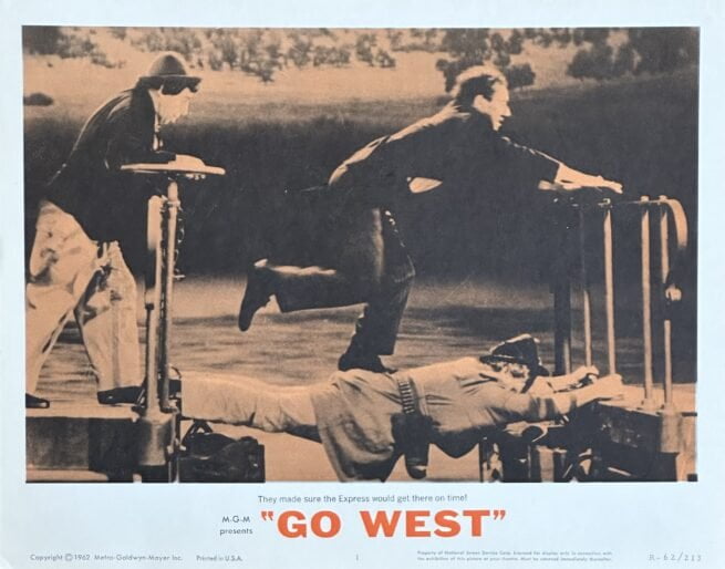 Original vintage cinema lobby card movie poster for the Marx Brothers comedy, Go West