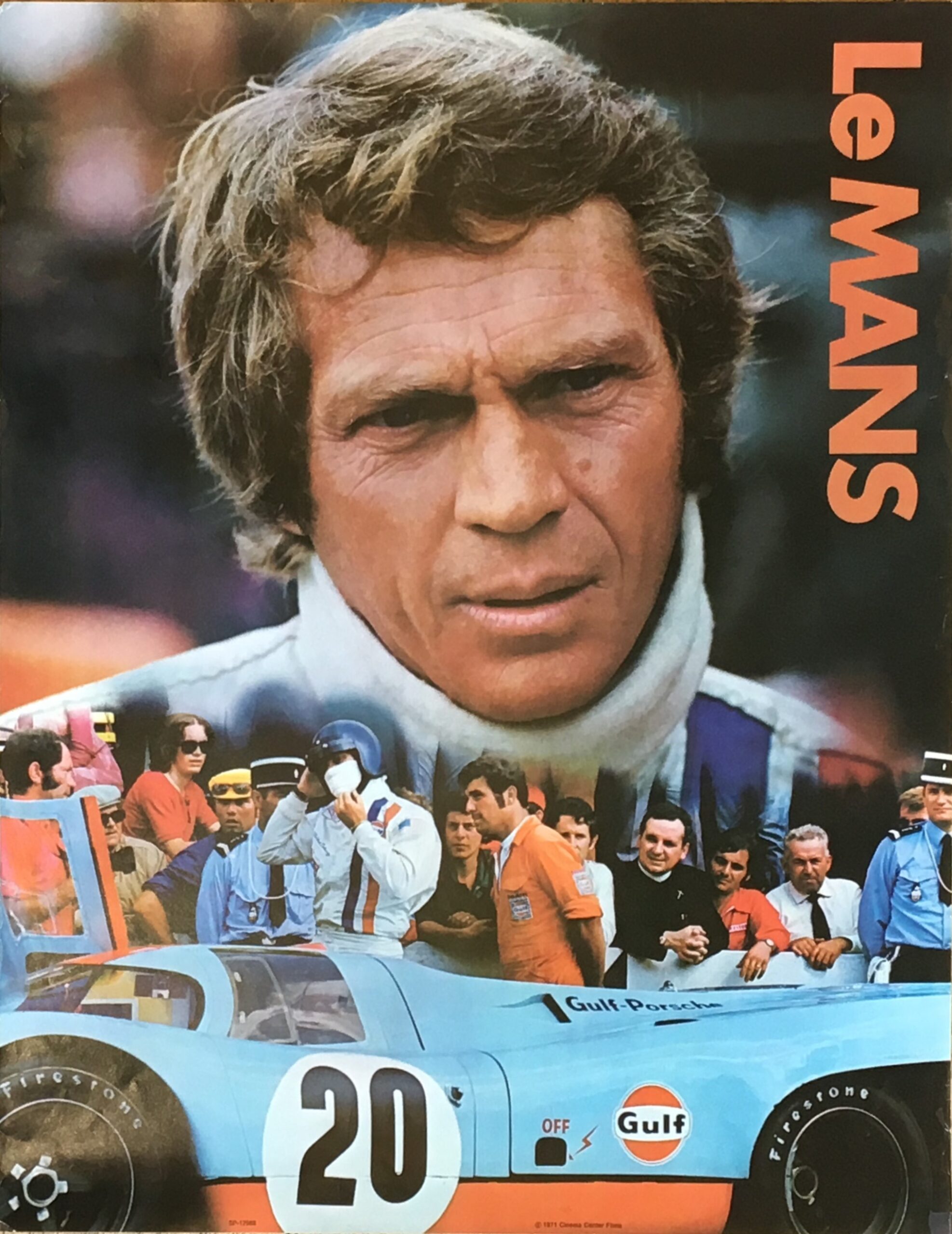 Vintage original Le Mans movie poster with Steve McQueen