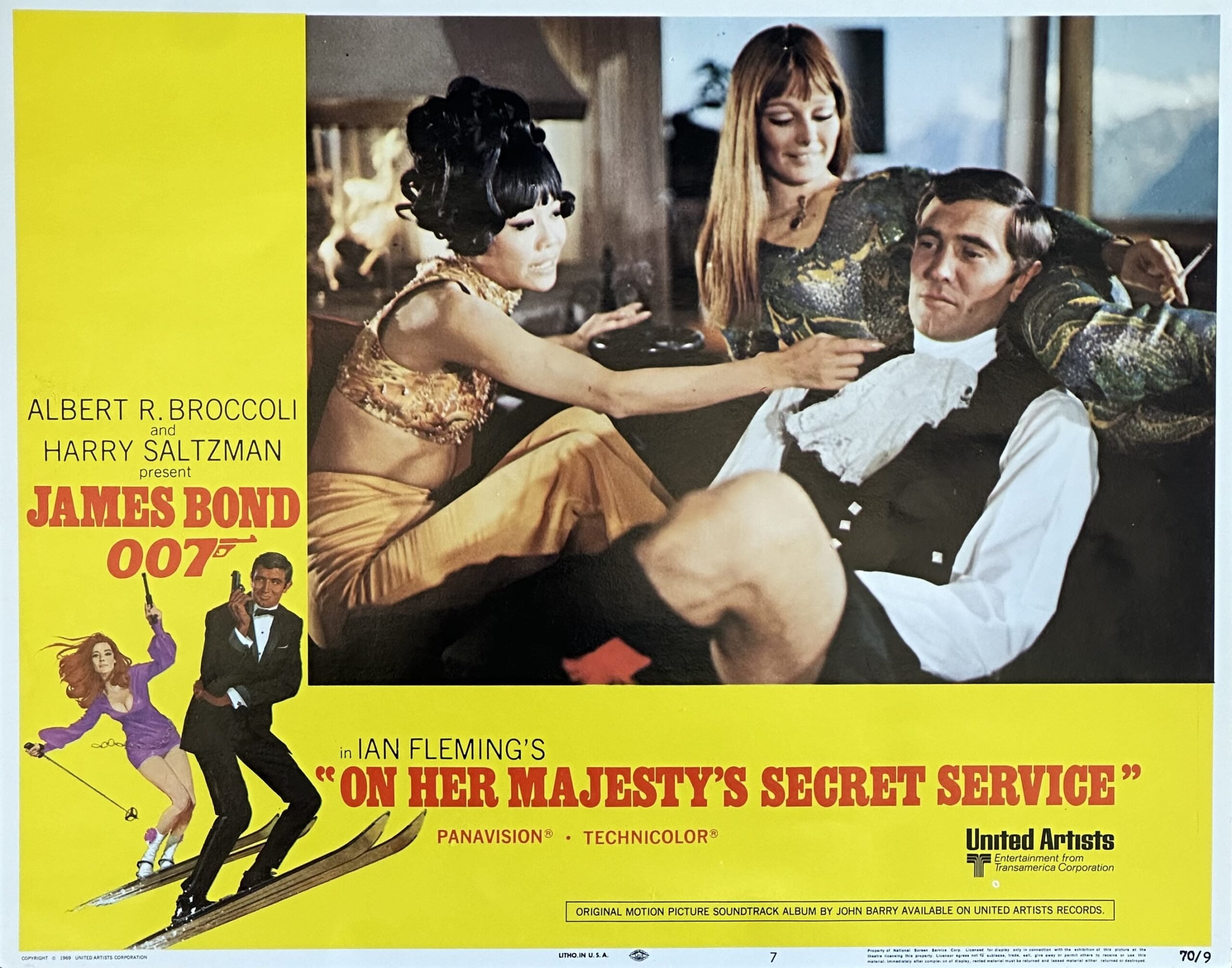 Original vintage cinema lobby card for 007 movie, On Her Majesty's Secret Service