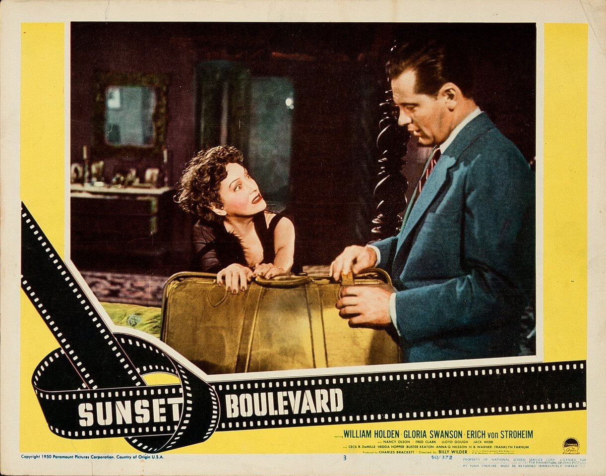 Original vintage cinema lobby card movie poster for Billy Wilder's Sunset Boulevard