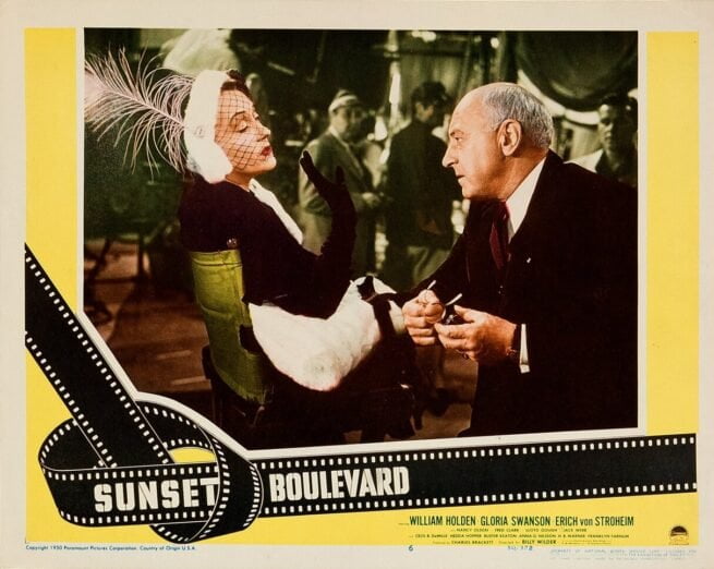 Original vintage cinema lobby card movie poster for Billy Wilder's Sunset Boulevard