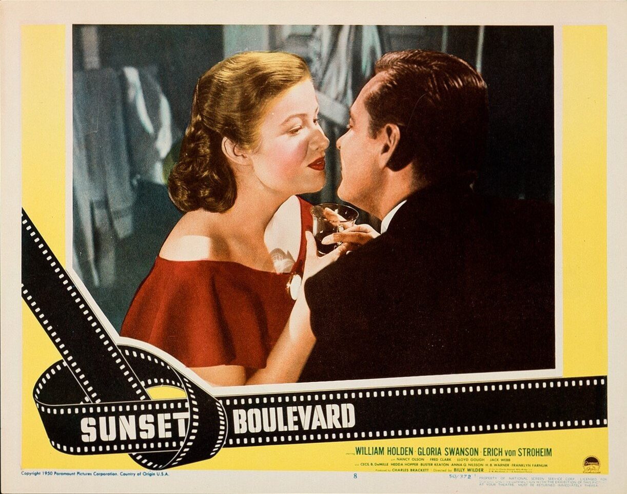 Original vintage cinema lobby card movie poster for Billy Wilder's Sunset Boulevard