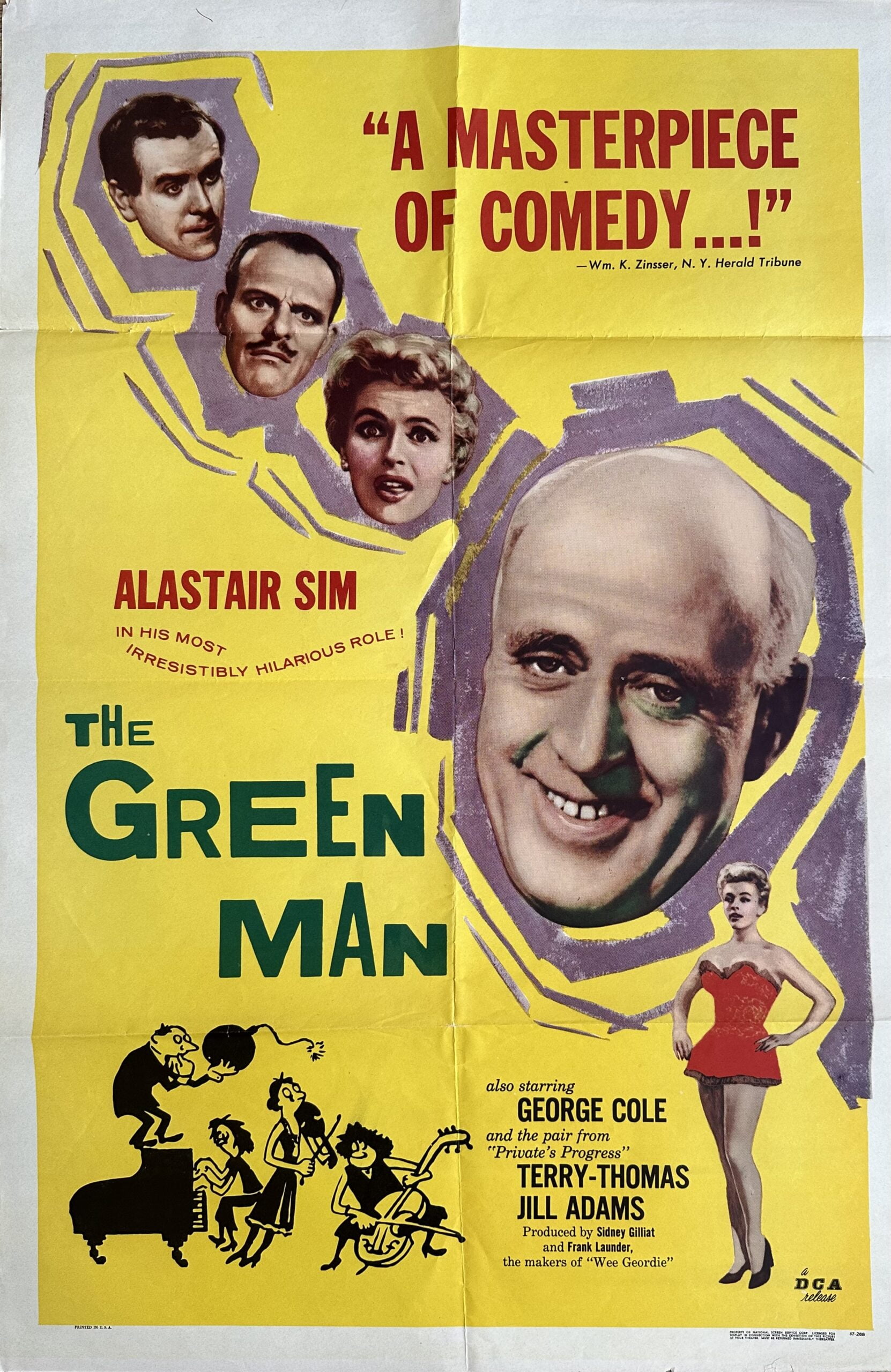 Original vintage cinema movie poster for black comedy, The Green Man