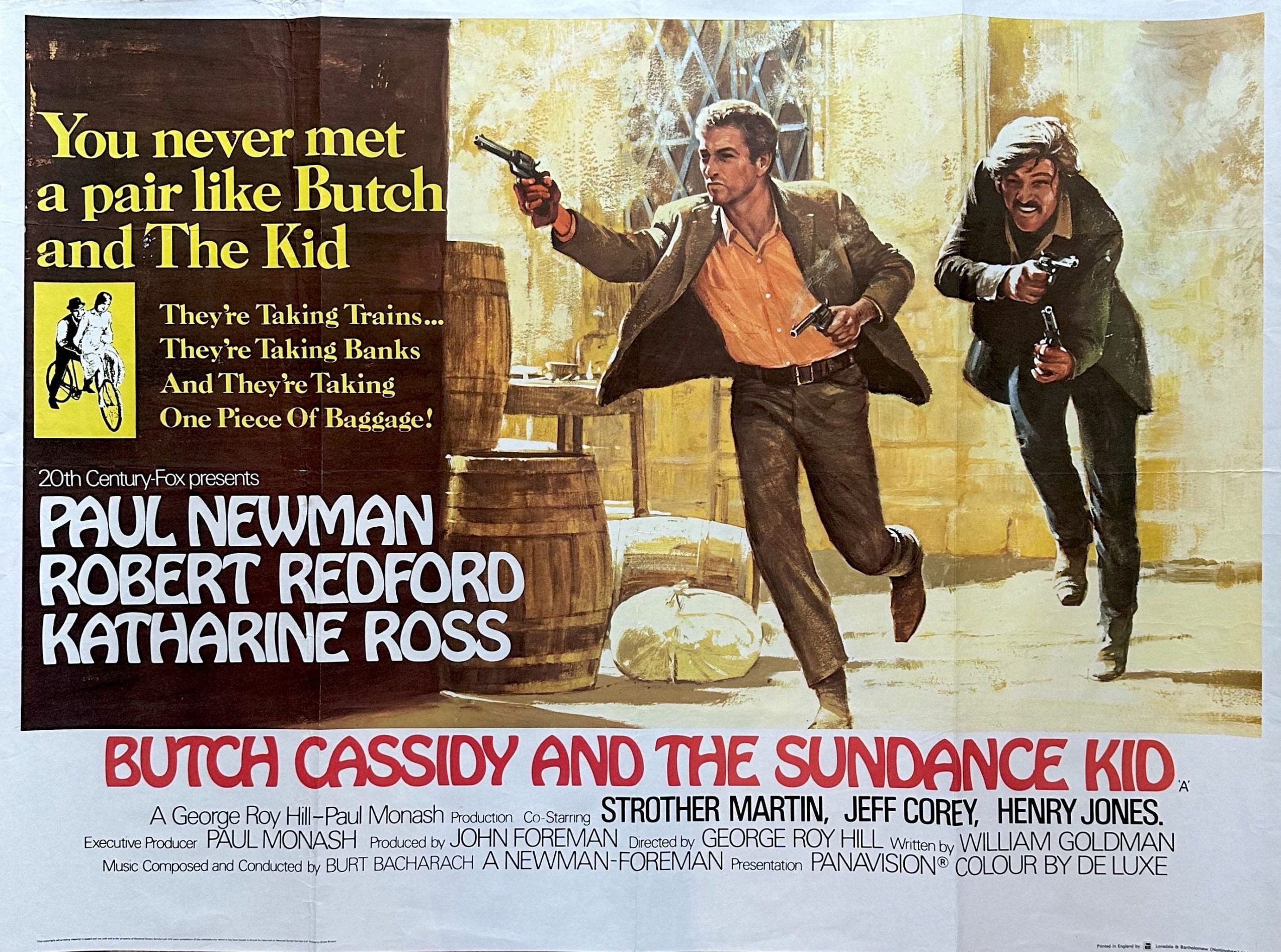 Original vintage cinema movie poster for Butch Cassidy and the Sundance Kid