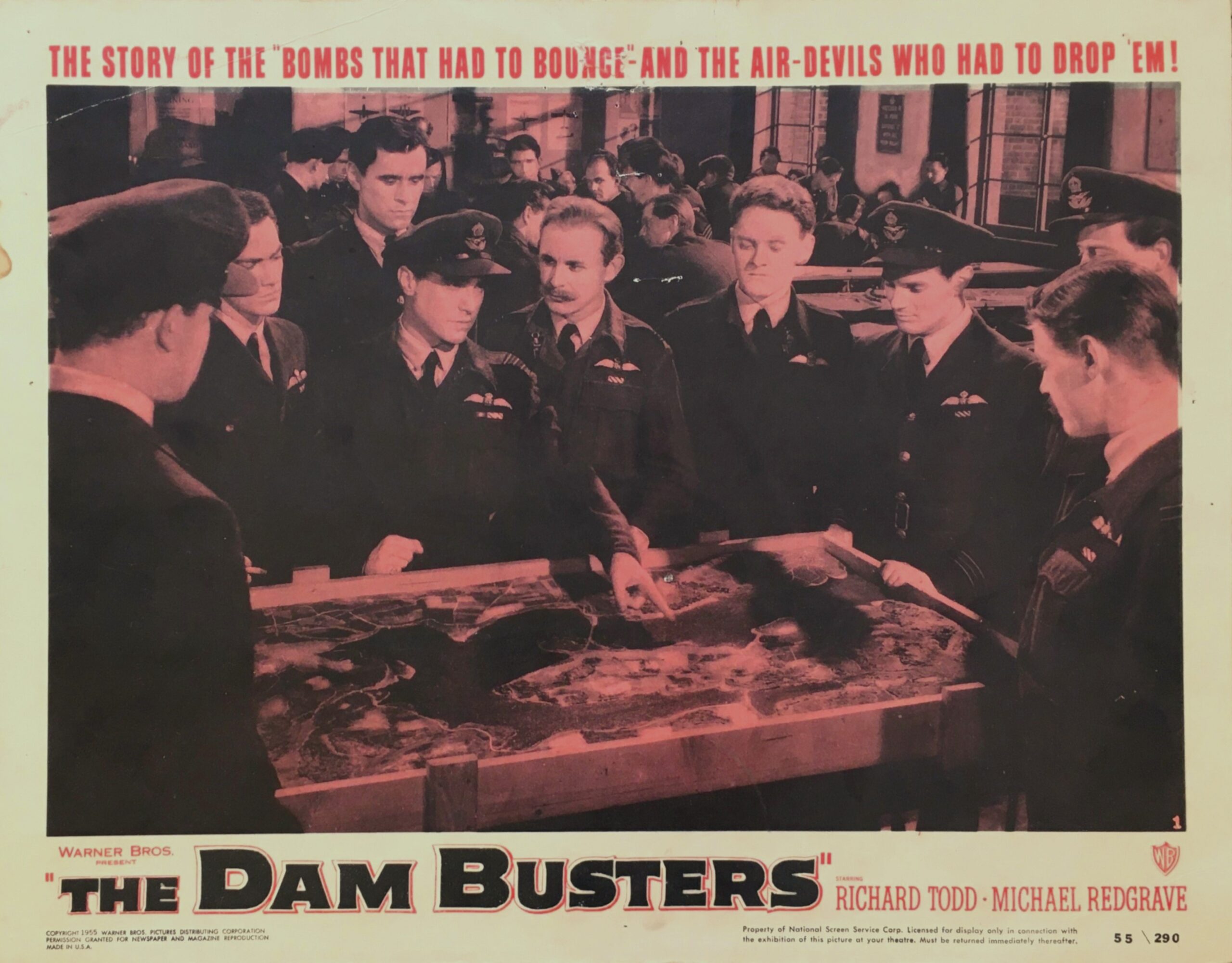 Vintage original US lobby card poster for World War II classic The Dam Busters