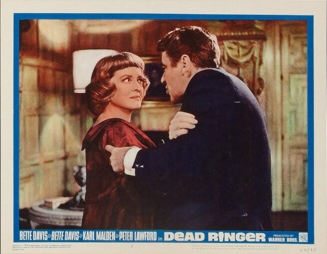 Vintage original US lobby card poster for Bette Davis movie Dead Ringer