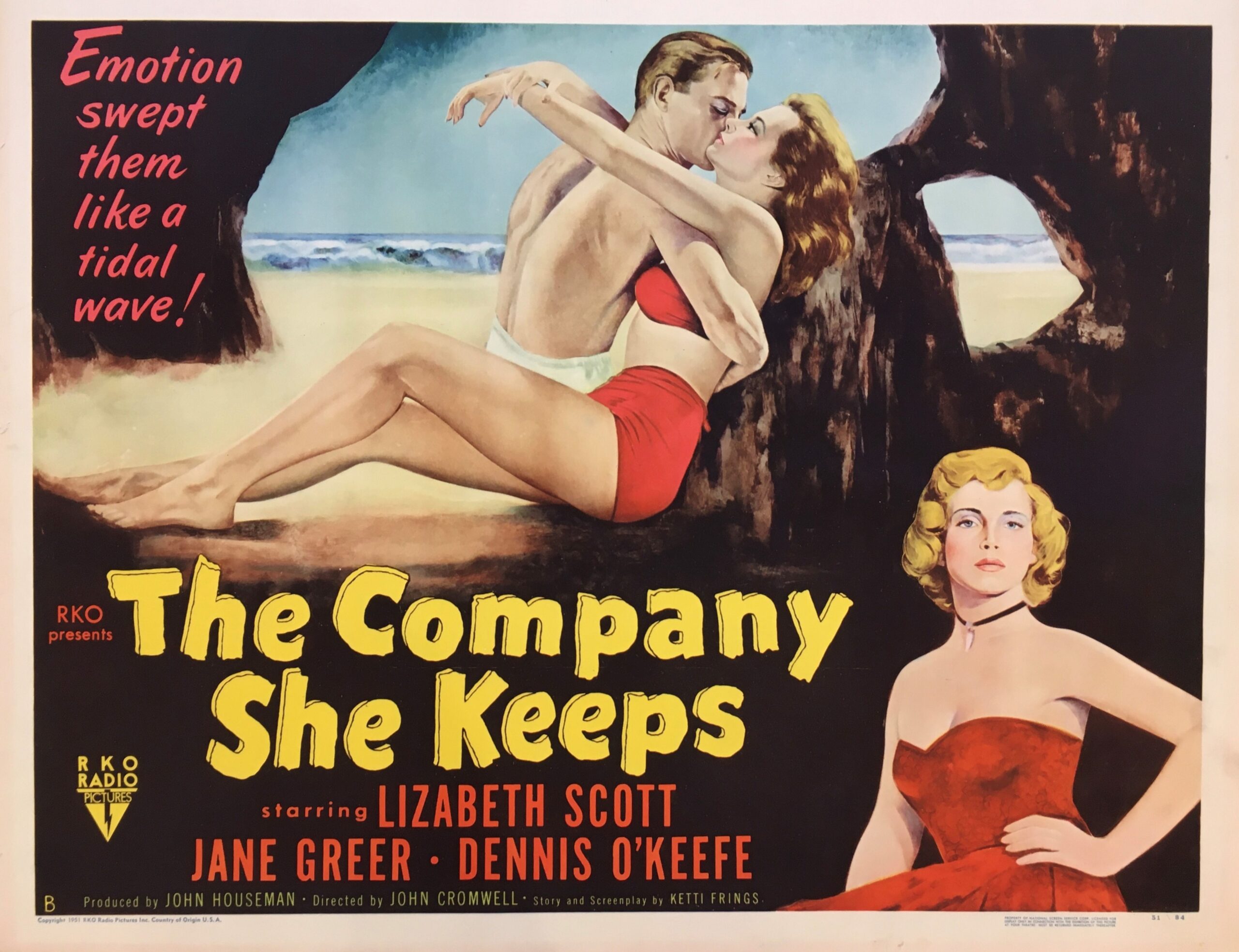 Original vintage cinema movie poster for RKO drama, The Company She Keeps