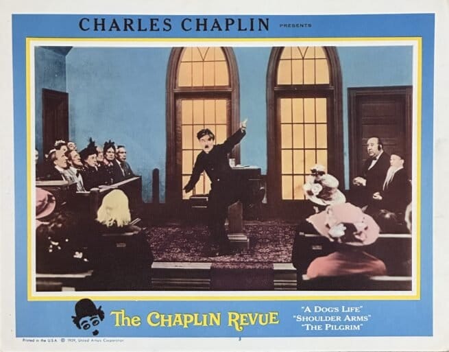 Original vintage cinema lobby card movie poster for the Chaplin compilation The Chaplin Revue