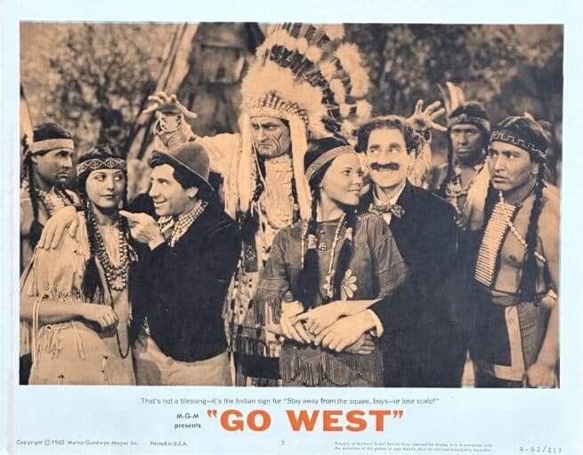 Original vintage cinema lobby card movie poster for the Marx Brothers comedy, Go West