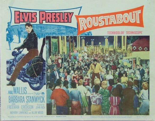 Vintage original US cinema lobby card poster for Elvis in Roustabout