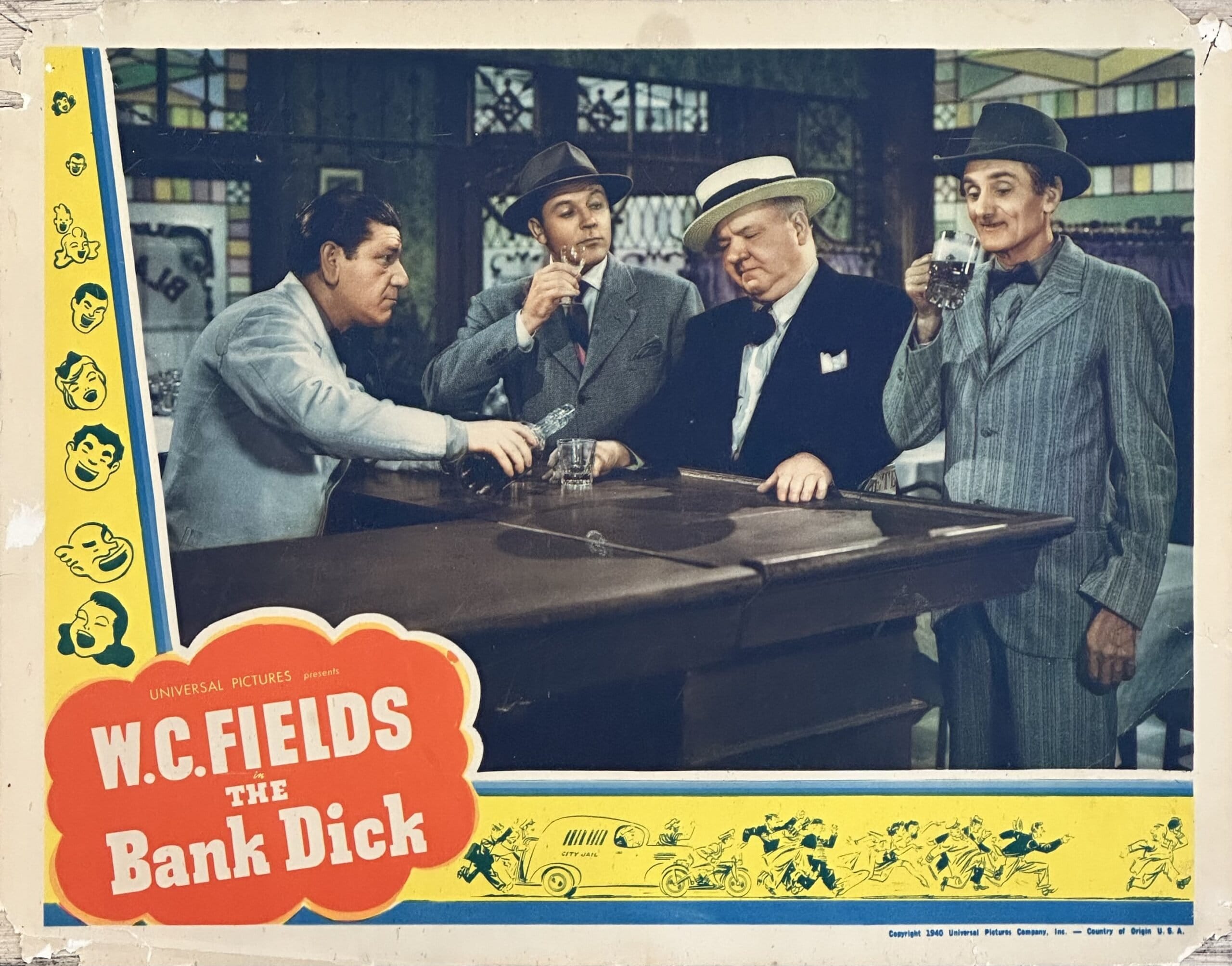 Original vintage cinema lobby card movie poster for W C Fields comedy, The Bank Dick